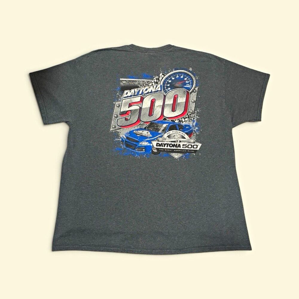 Gildan VTG Y2K Ultra Cotton Daytona 500 Gray T-Shirt NASCAR Fan Gear Men Sz 2XL